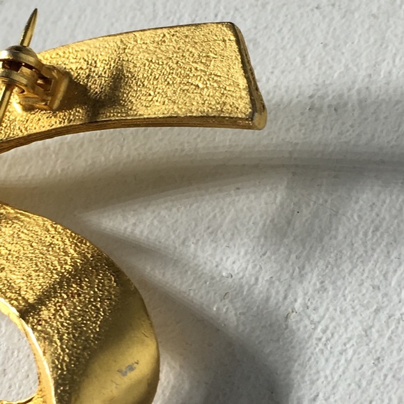 Vintage Gold Tone Zig Zag Brooch/Pin - Picture 6 of 8
